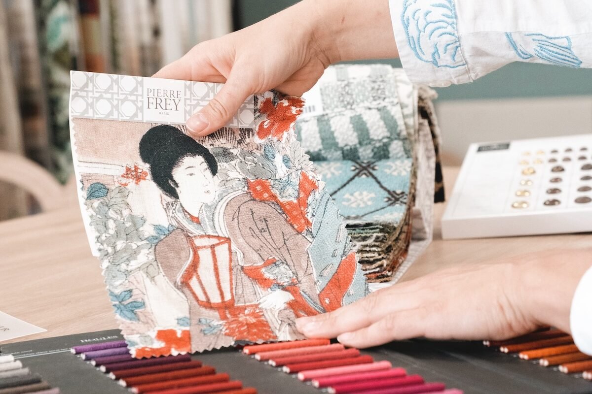 Sélection de matières pour un projet de décoration textile à Guidel en Bretagne
